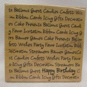 Stampabilities Happy Birthday Background Rubber Stamp 2007 Party Card Making